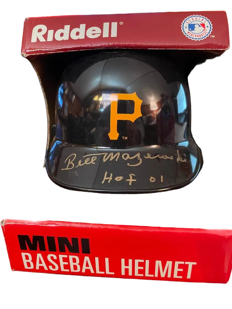 Bill Mazeroski signed mini helmet
